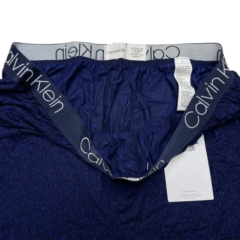 Calvin Klein Ultra Soft Abstract Blue Modal Lounge Jogger Mens Sleepwear XL - Picture 6 of 10